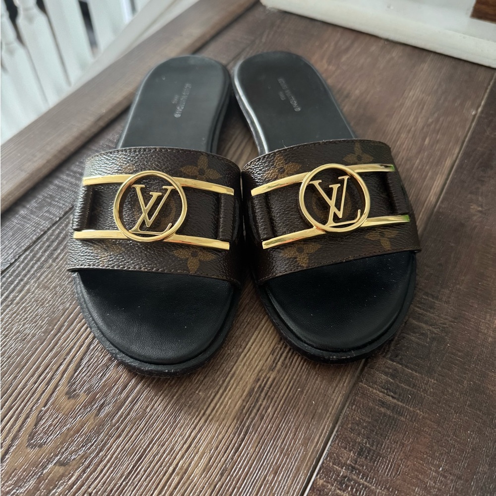 Louis Vuitton Lock It Flat Slides Monogram